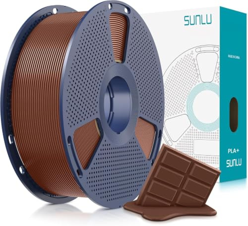 SUNLU PLA+ Filament 1.75mm, 1KG Schokolade | PLA Plus 3D Drucker Filament, Stärker belastbar, Neatly Wound, 3D Druck PLA+ Filament, Maßgenauigkeit +/- 0.02mm