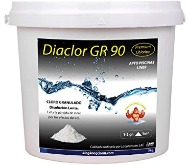 Tricloro Puro - Cloro Granulado Piscinas DIACLOR GR 90 5 KG - Disolución Lenta