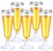 LATERN 50 Pezzi Riutilizzabili Flute da Champagne con Bordo in Argentato, 150ml Bicchieri da Champagne in Plastica Bicchieri da Vino con Gambo per Anniversario Matrimonio Giardino Feste (5,5 x 16,5cm)