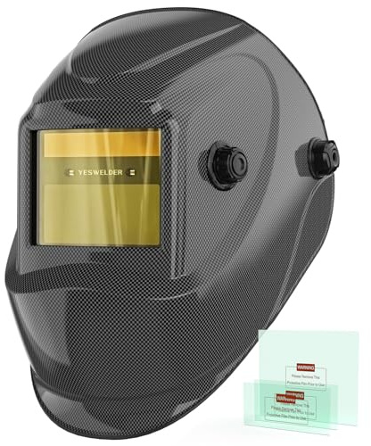 YESWELDER Auto Darkening Welding Helmet, Blue Light Blocking, 1/1/1/1 True Color Solar Powered Welding Hood with 2 Arc Sensors, Wide Shade 3.5/9-13 Welder Mask for TIG MIG ARC and Grind