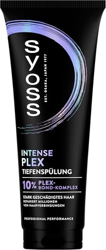 SYOSS Tiefenspülung Intense Plex (250 ml), reparierende Spülung mit 10% Plex-Bond-Komplex, Haarspülung für stark geschädigtes Haar repariert Millionen von Haarverbindungen