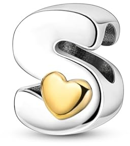 QIKAOLA S925 Sterling Silber Buchstaben Charms für Pandora Armbänder und Halsketten Buchstabe Charms für Frauen