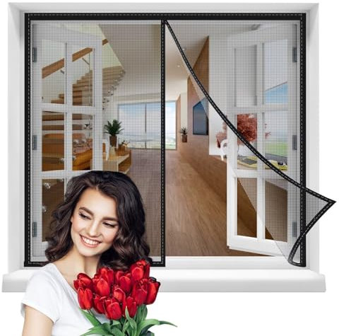 Magnetic Curtain for Magnetic 105x165cm Door Curtain Mosquito Net Made to Measure Door Anti Fly Curtain for Hallways, Doors Black