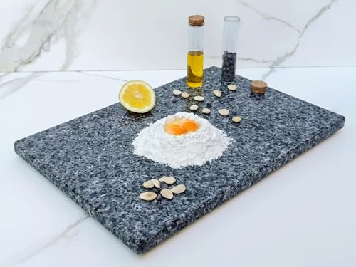 LOANE - Tabla Cortar Cocina - Tabla para Repostería y Amasar, Protector de Encimera, Antibacterial, Fácil de Limpiar, Resistente al Calor y Arañazos, Material Granito Natural (Gris)