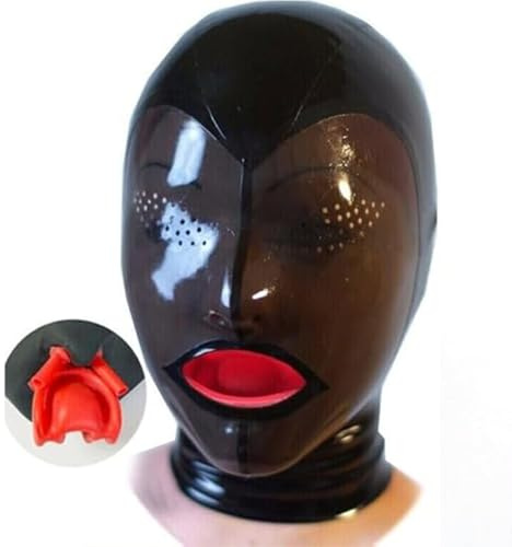 YZPNBW Latex Maske Mit Knebel Vollgesichtsmaske Sm Bondage Maske Knebel Maske Extrem Nasen- und Mundstopfen Sex Maske Latexmaske Erotische BDSM Kopfbedeckung Cosplay Maske Sexspielzeug Für Paare