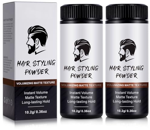 Hair Styling Powder for Men - Texture Powder for Volumizing Fluffy Hair All-Day Invisible | Non-Greasy, Refreshing Formula with Matte Finish - 10g+10g Dual Pack