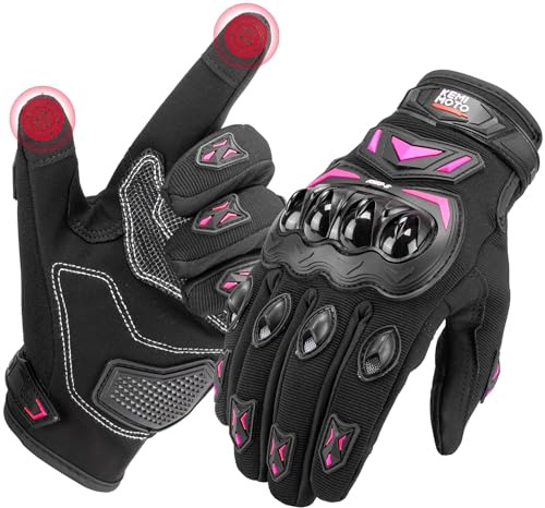 KEMIMOTO Motorradhandschuhe Herren, Motorrad Handschuhe Sommer mit Knöchelprotektor und Touchscreen, Amtungsaktive Sport Handschuhe für Herren und Damen, für Motorrad, Fahrrad, Roller, Jagd