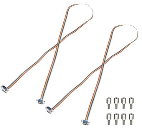 sourcing map 2 Pcs IDC Serial Cable Rainbow Wire Flat Ribbon Cable DB9 Male to DB9 Female 39 Inch Length 2.54mm Pitch Breadboard Jumper Wires for Electronic Projects