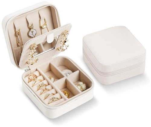 Sudnsadaks Schmuckaufbewahrung Mädchen, Schmuckschatulle Klein, Jewelry Organizer, Reise Schmuck Organizer, Jewelry Box, Schmuckaufbewahrung Reise, Schmuckkästen, Schmuckkoffer, Ohrringe Aufbewahrung