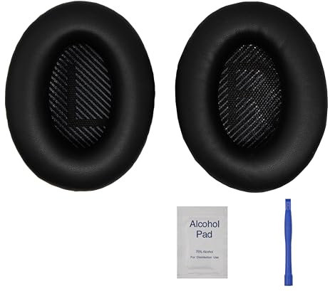 ZORIVASTRA Replacement Ear Pads - Compatible with QuietComfort 35 & QC35 ii Headphones,Softer Leather, Premium Noise Cancelling Earpads, Durable & Comfortable Ear Cushions (QC 35-Black&Black)