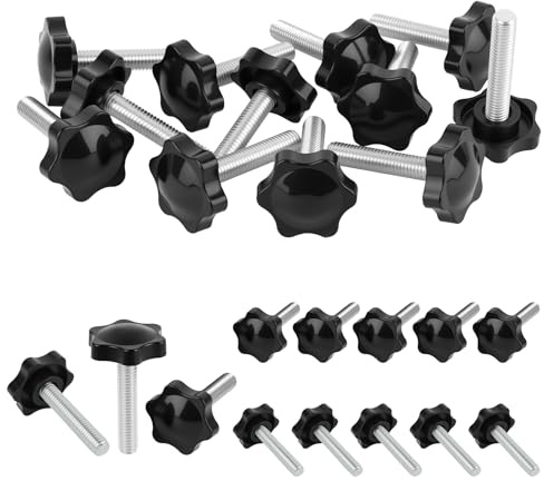 20 Pièces Bouton De Serrage M8, M8×40 Vis Papillon, Vis à Tête Étoilée, Ecrou Papillon, Moletée Bouton, Pour Mécanique, L'Industrie