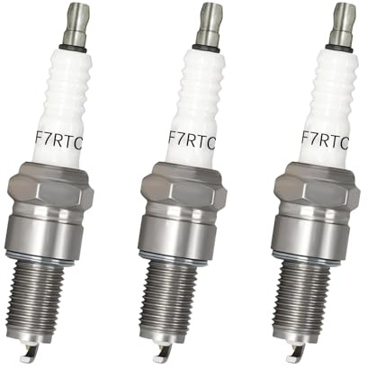 3 Stück F7RTC Zündkerze Ersetzen für NGK 5534/BPR7ES V-line-19,BOSCH 7992/WR5DC 4038/WR5DP,Champion 332/RN7YC 415/RN9YC 818/RN2C,W22EPR-U/3088, R41CXLS, OEM,für Rasenmäher Auto Kleine Motoren Traktor