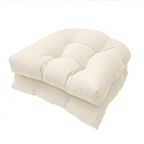 Genérico 2 Piezas Cojín de Asiento de sofá en Forma de U, Cojines en Forma de U para Interiores y Exteriores para Asiento de Silla de Mimbre para Mecedora de Interior y Exterior (Beige)