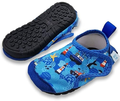 Dotty Fish Scarpe da Acqua e da Mare Barefoot - Barca Blu 23-24 EU