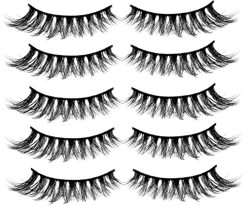 Gogogmee 5paire Lot Faux Cils Noirs Épais Et Longs Cils Artificiels Pour Maquillage Femme Fille