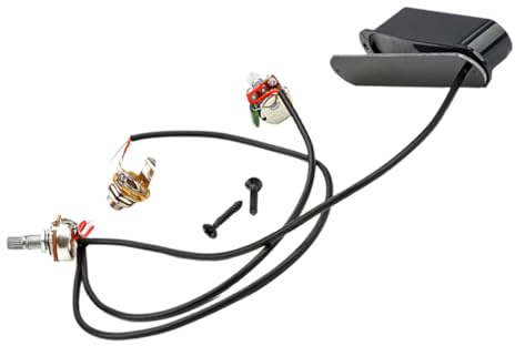 Abaodam Gitarre Pickup System Schwarz Metall Pickup für Akustik und Gitarren Leicht und Tragbar Optimiert Einfache Installation für Musiker