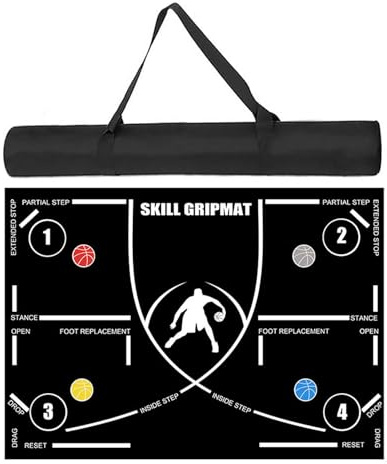 Basketball Footstep Mat Training, Non-Slip Silent Practice Mat for Speed Agility and Coordination, Indoor Trainer Equipment for Regular Drills Strength Training for Athletes 120x86cm