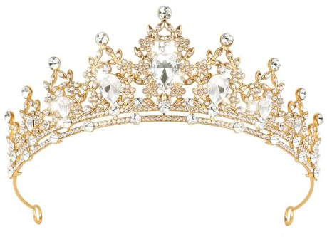 XFSRG Strasssteine Krone Damen Luxuriös und Glitzernd Diadem Elegant Geburtstagsaccessoires Braut Haarschmuck