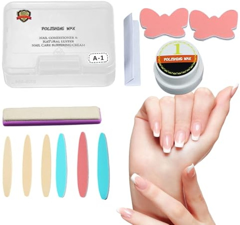 Kit Lucidatura Unghie Set Manicure Con Rinforzante, Levigatore, Buffer, | Per Lucidatura Unghie E Strumenti Di Buffing Ideale Per Donne Signore Professionisti Domestico Sa
