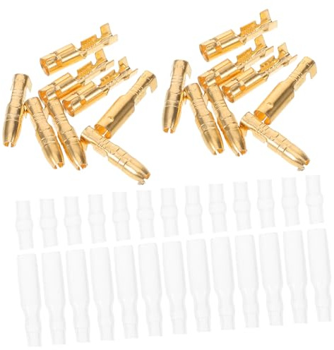 FIXOSHEE 50sets Connettori Maschio Femmina per Cavi in Ottone con Coperchi Isolanti Kit Terminali per Cavi Connettori Terminali per Uso Elettronico e Automobilistico