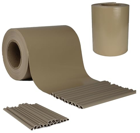 SOLEILUX Frangivista Recinzione in PVC, Telo Oscurante per Balcone 19cm x 35m, Strisce Protezione della Privacy per Giardino Incluse 25 clip di fissaggio (TORTORA)