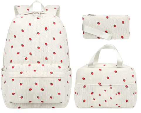 Genérico Mochila para Niños, Set de Mochila de Escolar, Bolsa de Almuerzo Neceser para Mujeres y Niñas, Deporte Vacaciones Camping Excursionismo