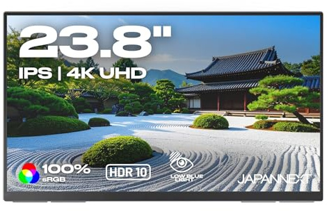JAPANNEXT 23,8 tum IPS 4K UHD bärbar PC-skärm (3 840 x 2 160) | HDR | laddning via USB-C(65W) integrerade högtalare | G-Sync/FreeSync | JN-MD-IPS238U-C6