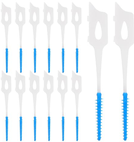 40 Stück Silikon Interdentalbürsten aus Polystyrol für Mundpflege | Blau, Weich und Tragbar, Entfernt Speisereste, Multifunktionale Anwendung für Tastaturen und Smartphones