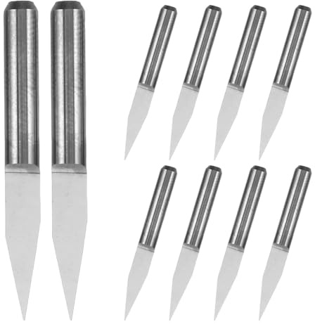 COHEALI Ensemble de 10 Fraises à Graver Plates Cnc 3175 MM 30° 01 MM Fraises en V pour Travail du Bois Outils de Gravure Précis Forets pour Bois Dur Accessoires de Perçage pour