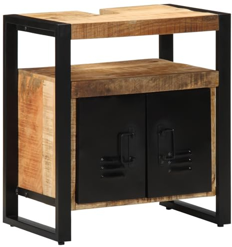 JHQHSM Armadio per lavabo da bagno industriale 55x35x60 cm legno massello di pino mango di legno di pino scaffali di stoccaggio scaffali durevolezza design robusto uso versatile di facile manutenzione