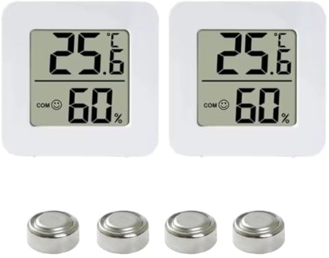 2 Hygromètre Numérique et Thermomètre Intérieur Digital à Haute Précision - Moniteur Température et Humidité avec Indicateur de Confort - Pour Bureau, Chambre de Bébé, Domicile et Reptiles