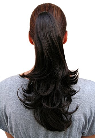 WIG ME UP - T400-3 Haarteil ZOPF VOLUMINÖS gewellt DUNKELBRAUN, Farbton 3
