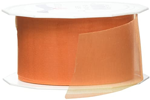 PRÄSENT C.E. Pattberg Sheer Organzaband orange, 25 m Geschenkband zum Einpacken von Geschenken, 40 mm Breite, Zubehör zum Dekorieren & Basteln, Dekoband