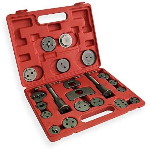 WilTec Kit Coffret de Repousse-Piston de Frein 21 pièces - 330 x 260 x 55 mm - Grande compatibilité - Outil pour repousser l'Étrier de Frein Auto Voiture Garage