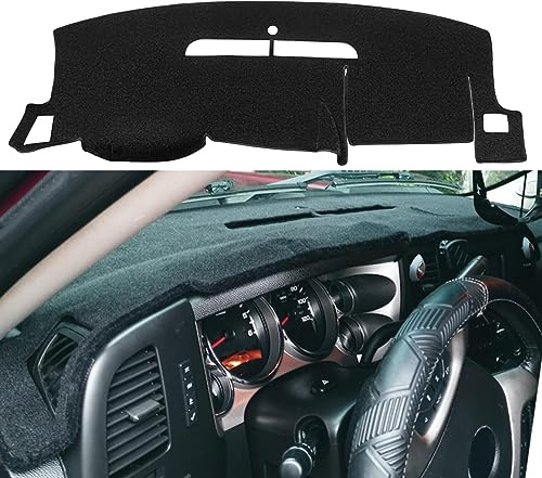 Dash Cover Custom Fit for Chevy Chevrolet Silverado 1500 LT/WT 2007-2013 2500 HD / 3500 HD/GMC Sierra 2007-2013 .Dashboard Cover Mat Pad Carpet (08-13, Black) Y74
