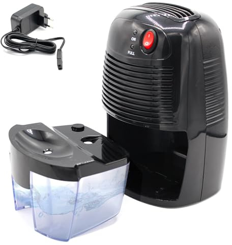 Déshumidificateur Portable Electrique - Silencieux/Compact - Capte jusqu'à 250ml/jour - Capacité de 500ml - Surface de couverture : jusqu'à 20m²