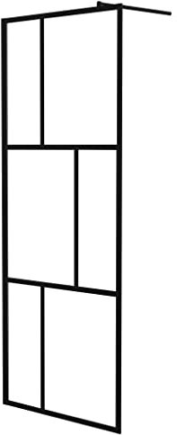 vidaXL Paroi de Douche à l'Italienne Cloison de Douche Mur Cabine de Douche Salle de Bain Maison Intérieur Verre Trempé Noir 80x195 cm