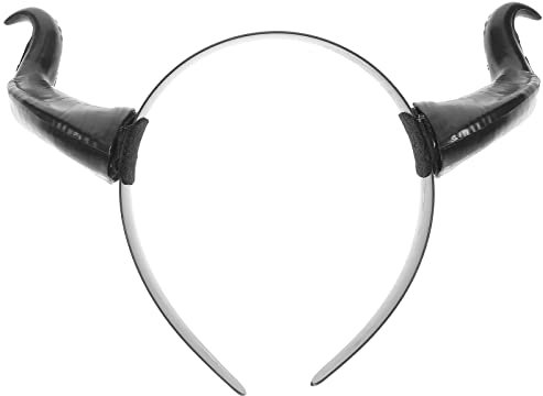 Lurrose Black Devil Horn Headband Demon Horns Headband Black Horn Headpiece Horns Accessory Halloween Costume for Party Halloween Cosplay