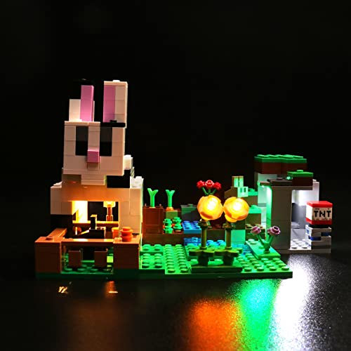 LocoLee Led Licht Set Kompatibel mit Lego Minecraft Die Kaninchenranch, Led Beleuchtungs Set Compatible with Lego 21181 The Rabbit Ranch - Nur Lichter-Set, Kein Modell-Modell