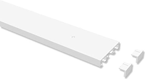 Interdeco Gardinenschienen vorgebohrt Weiß 2-läufige Vorhangschienen aus Aluminium, Primax, 100 cm