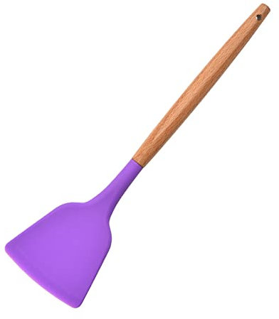 Saterkali Flexibler Silikon-Spatel, Backschaufel, leicht zu reinigen, antihaftbeschichtet, Silikon-Schaufel für antihaftbeschichtetes Kochgeschirr, Wohnaccessoires, Violett