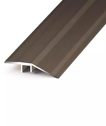 HCZION Übergangsprofil Türschwelle Übergangsschiene Bodenprofil Aluminium Bodenübergangsstreifen rutschfeste Abschlussprofil Für Holz Zu Fliesen (Size : 52MM)