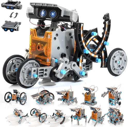 Bravmate Solar Roboter Spielzeug für Kinder ab 10+ Jahre,14-in-1 STEM Spielzeug DIY Bausatz für Roboter Kit durch Solarenergie Geschenk Junge für Kinder Junge 10 11 12＋ Jahre