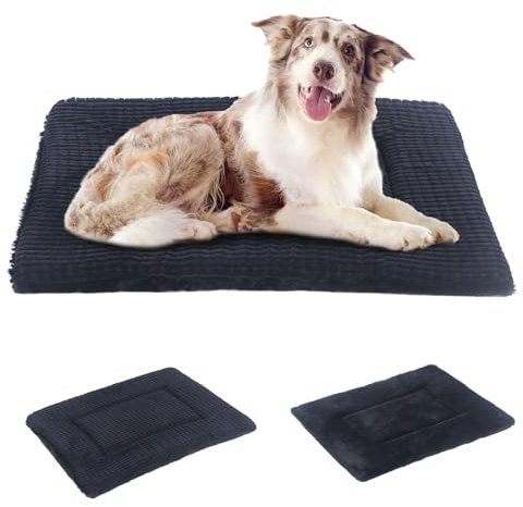 BVAGSS Orthopädisches Hundebett, Waschbar Hundekissen flauschig Hundematte, Umkehrbar Weiche und Warme Hundematte für klein mittel große Hunde XH079 (91x58x4cm,Dark Grey)