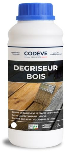 Degriseur Bois - Codeve Bois - 1L - Intérieur/extérieur - Pour Dégriser Un Bois Grisaillé, Noirci, Bruni Ou Taché Par L'humidité.