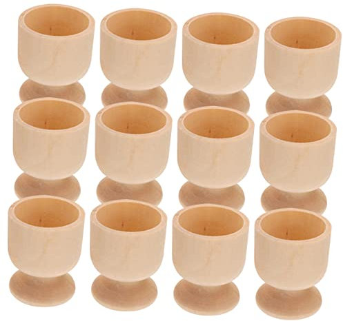 MAGICLULU 12pezzi Portauova Legno per Pasqua Supporti per Uova Fatti Mano Giocattoli Creativi per Ragazzo Ragazza Base Stabile e Antiscivolo Decorazioni Festive Colorate