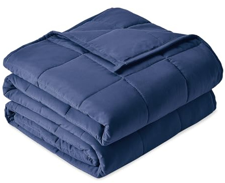 Sivio Gewichtsdecke 6kg Marineblau 135x200cm | Atmungsaktiv & leicht, Mikrofaser mit Glasperlenfüllung, Ganzjahresdecke, maschinenwaschbar