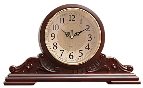 Miuxe Reloj De Repisa, Chimenea De Escritorio, Relojes Antiguos, Funciona con Pilas, Silencioso, Sin Tictac para La Decoración De La Sala De Estar, El Hogar Y La Oficina