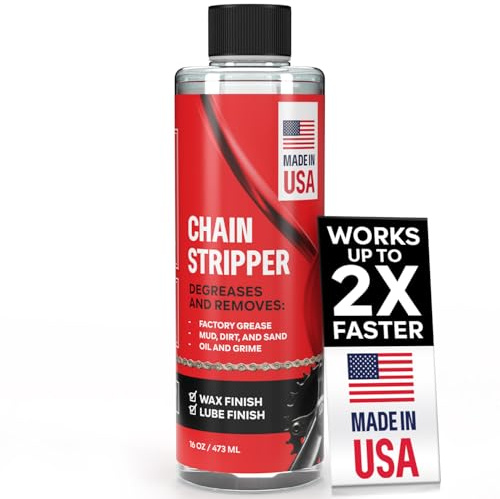 Professional Bike Chain Stripper + Degreaser - 16oz Chain Cleaner & Wax Prep, Works in Minutes, Made in USA, Easy Drip-On Application On Bike, Soak for Deep Clean, Strip + Prep for Bike & Motorcycle