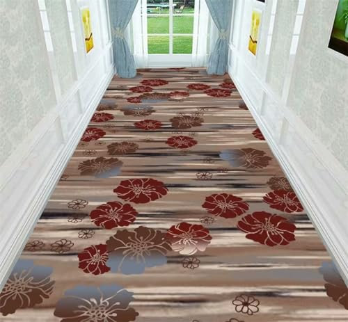 RUGMRZ Fleckerlteppich Teppich Für Schlafzimmer Pflegeleicht Grau Rot Design Wohnzimmer Waschbar Dunkel 60X90CM
